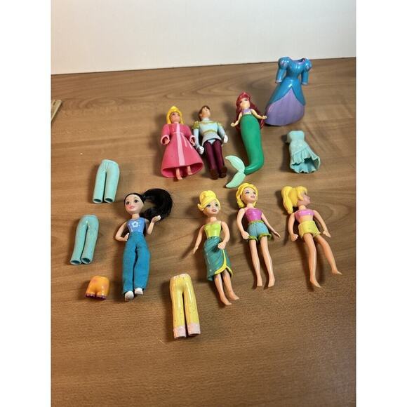 Polly Pocket Miscellaneous Figures Rubber Dresses Disney Princesses - Picture 1 of 12